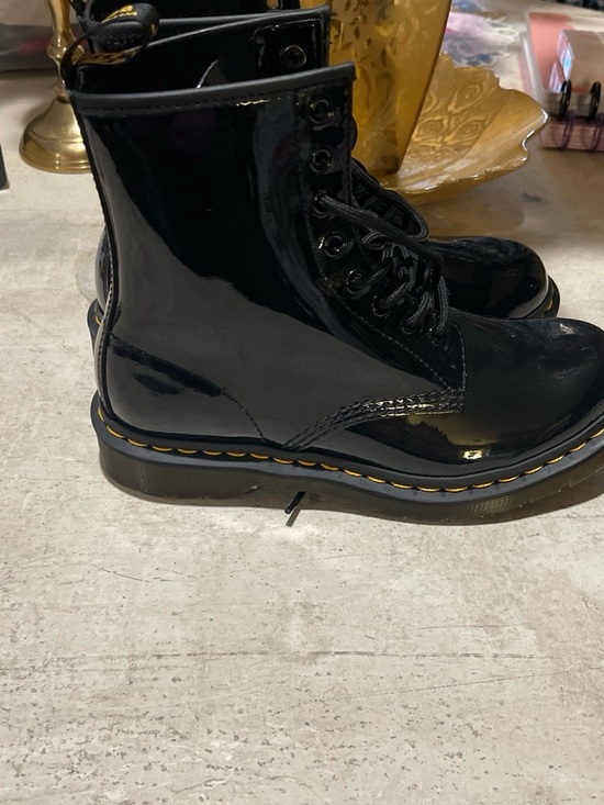 Dr. Martens Shoes - Dr. Martens Black Patent Lace-Up Combat Boots New